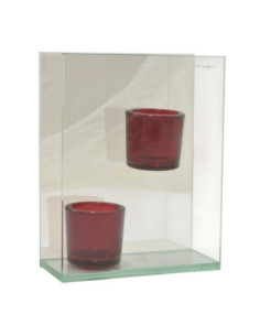 Świecznik szklany 2szt Red Light tea light 2