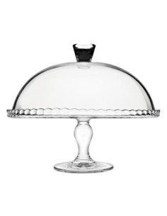 Patera Patisserie 32cm na nodze + klosz Pasabahce