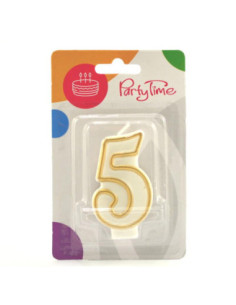 Świeczki numerki białe nr 5