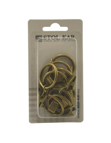 Kółka 16 z żabką antyk mosiądz 10 sztuk