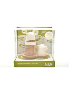 Młynek z solniczką bąble na drewnianej podstawce