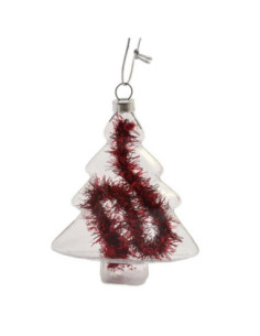 Bombka szklana choinka czerwona 7,7x3,5x9