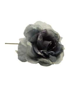 Dekoracja bożonarodzeniowa Róża 17cm srebrna