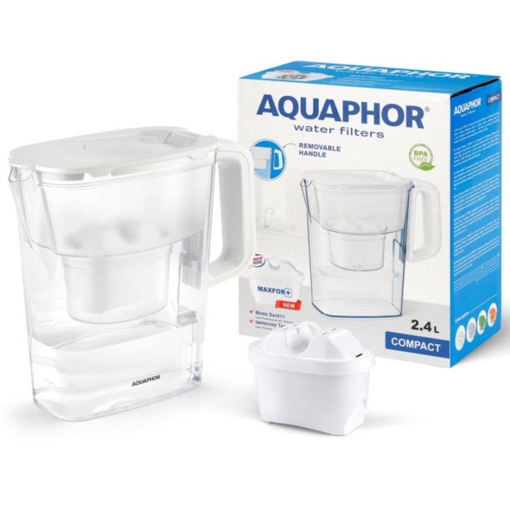 Dzbanek Aquaphor Kompakt 2,4L biały + wkład Maxfor