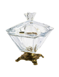 Bomboniera kryształ +mosiądz 18cm BME/BO