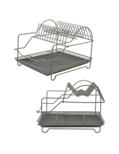 Suszarka do naczyń 2-poziomowa 30cm srebrna kombo