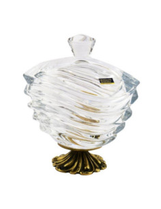 Bomboniera kryształ +mosiądz 14cm BWA/BO