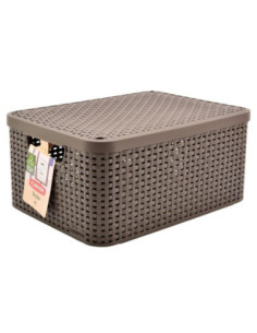 Pojemnik Rattan Style M z pokrywką c.brąz 205847