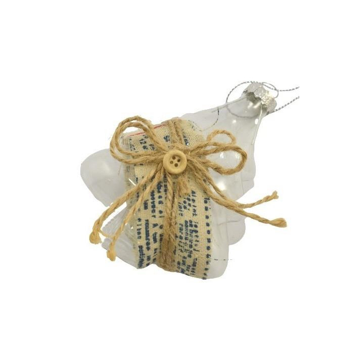 Bombka szklana choinka z guziczkiem 7x9,6x8cm