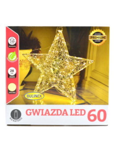 Lampki 60 LED gwiazda biała 28cm