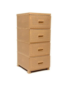 Regał Rattan 4 szuflady 90x44x37,5cm beż