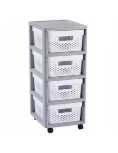 Regał 4 szuflady Infinity biało-szary 239845