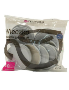 Zakrętki 10szt fi 66 4z białe E-66 pak x100