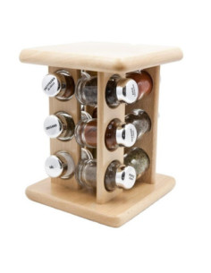 Przyprawniki 12 elementów obrotowy srebrne nakrętki mix