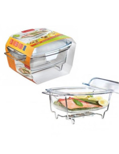 Brytfanna szklana z podgrzewaczem 5,1L prostokątna PNSP510A