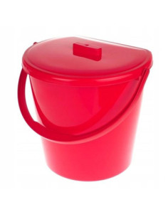 Wiadro 11L z pokrywką przyścienne czerwone