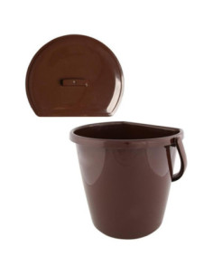 Wiadro 11L z pokrywką przyścienne brązowe