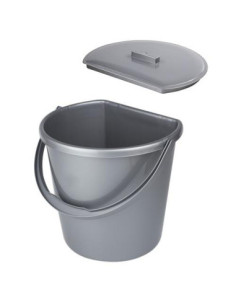 Wiadro 11L z pokrywką przyścienne srebne