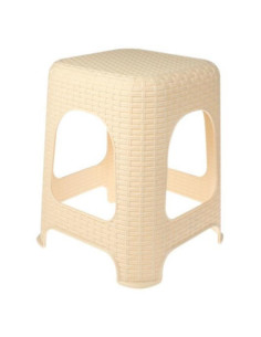Taboret plastikowy 45cm Ratan beżowy