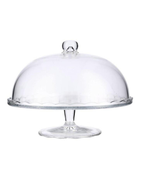 Patera szklana 29cm na nodze +klosz 8041 rant do góry