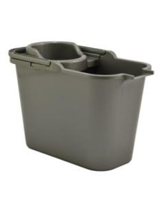 Wiadro 12L Bentom z wyciskaczme prostokątne srebrne