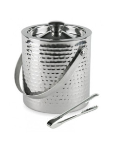 Wiaderko do lodu z pokrywką nierdzewne +szczypce Kinghoff KH-1503