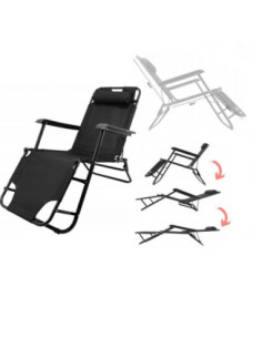 Leżak plażowy rozkładany czarny 7838 do 120kg