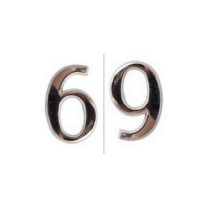 Cyfra "6/9" 5cm chrom lakier samoprzylepna