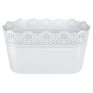 Doniczka Lace biała 28x14x15cm DLAC285