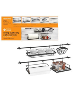 Reling nierdzewny 16 elementów 76cm W3060 czarny