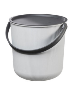 Wiadro plastikowe 53L Akita z pokrywką szary 6082