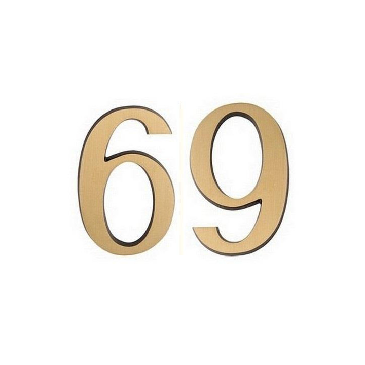 Cyfra "6/9" 20cm patyna mosiądz