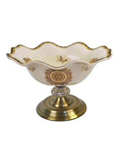 Patera ceramiczna 18x31x21cm n/n krem-złoty LC4067-1