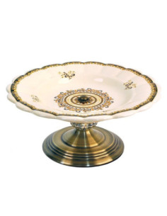 Patera ceramiczna 15x32cm n/n krem-złoty LC4056-1