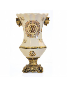 Wazon ceramiczny 29x16cm krem-złoty LC4042-1