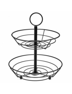 Koszyk 2-poziomowy czarny W6456-1 26x30,5cm