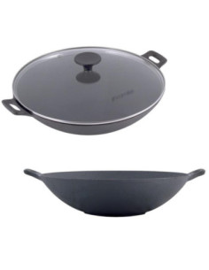 Wok 30cm żeliwny z pokrywką KM4814V