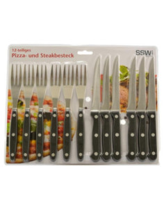 Sztućce do steków pizzy grilla 12 elementów SSW 477334