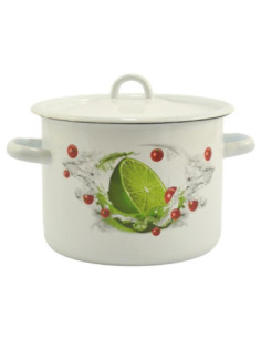 Garnek emalia 20cm 4,5L z/p Limonka