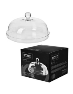 Patera szklana z kloszem 28cm Krosno Elite