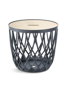 Stolik z koszem Uniqubo antracyt 33x29cm mały IKUB20T