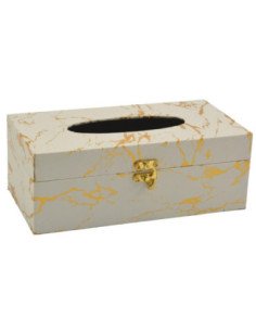 Pojemnik na chusteczki 25x13x9,5cm biało-złoty