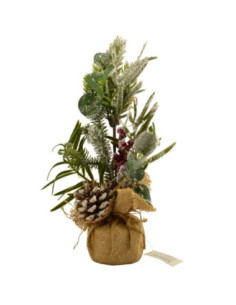 Choinka 33cm ośnieżona dekorowana B2MH-H220126F3GR