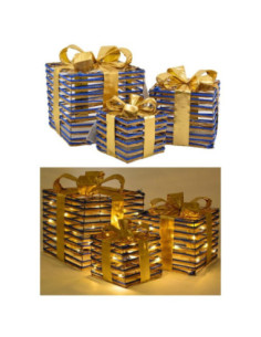 Ozdoba bożonarodzeniowa Prezenty 3 sztuki LED1246