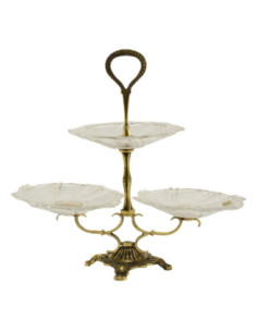 Patera kryształ +mosiądz 35x38cm Bohemia BJK/PAT/3cz