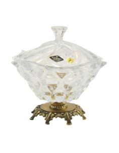 Bomboniera kryształ +mosiądz 18cm BSA/BO