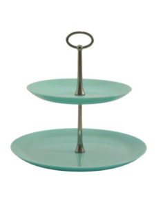 Patera 2-pozycyjna szklana Valencia turkus