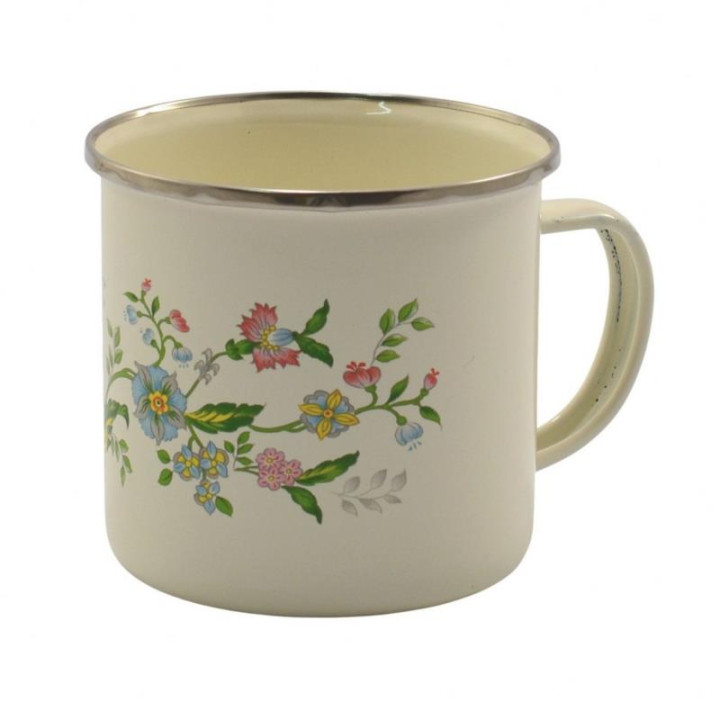 Kubek emalia  9cm dmuchawce/kwiaty mix