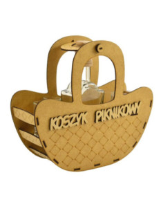 Karafka szklana Kosz piknikowy 0,5L 30x9x31cm 778