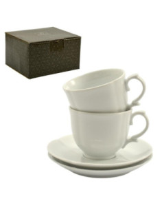 Filiżanki ze spodkami 2 sztuki Bogucice Perla White 1150